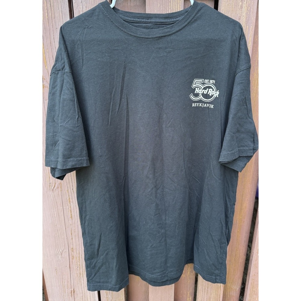 Hard Rock Cafe Shirt Mens XL Black Reykjavik 50th Anniversary Limited Edition